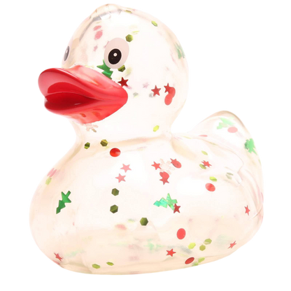 canard classique a paillettes de noel rouge