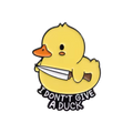 Spilla anatra gialla « I don't give a Duck » – con coltello
