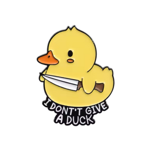 Yellow Duck Pin « I don't give a Duck » – with knife