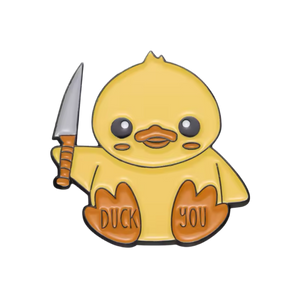 Yellow Duck Pin « Duck You » – text on the feet