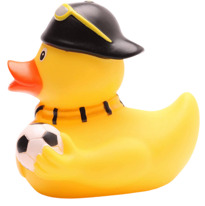 canard supporter de foot jaune et noir factotum