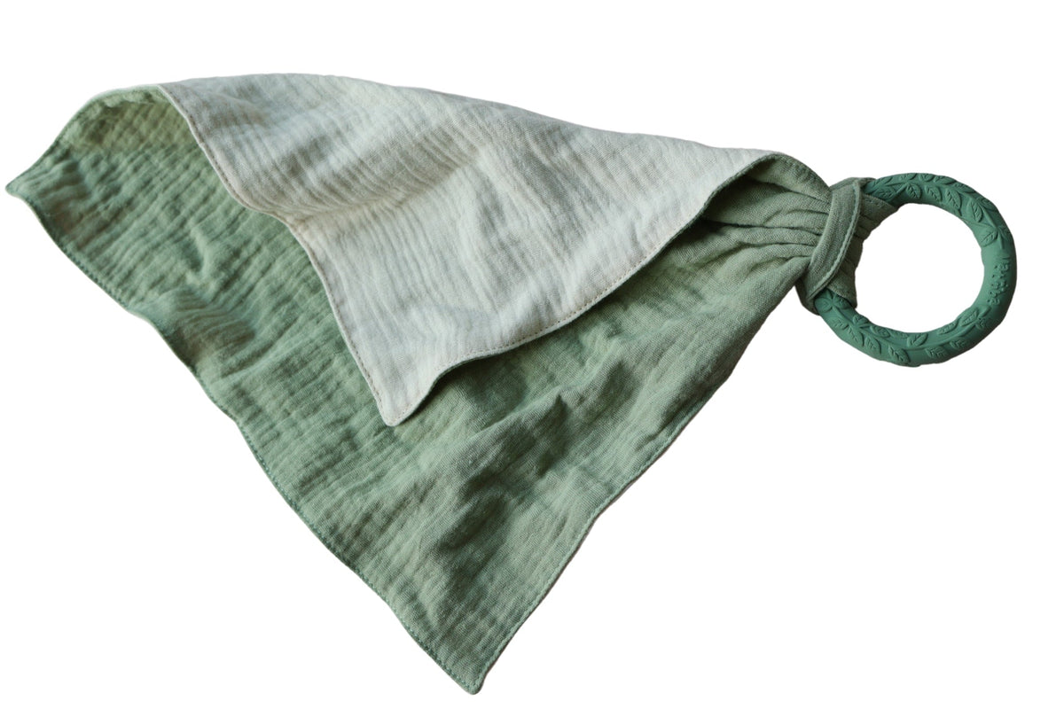 Doudou avec anneau de dentition Vert - Natruba
