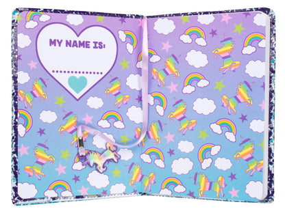 Carnet à sequins – arc-en-ciel licorne