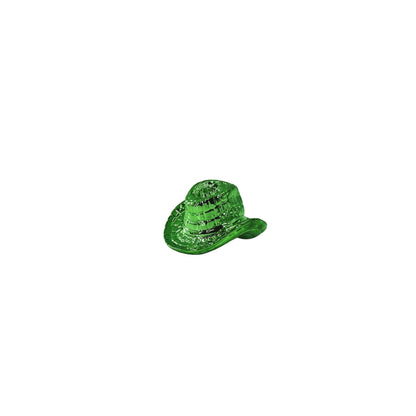 Portavelas - Sombrero de vaquero - Verde - 13,5 x 11 x 7 cm