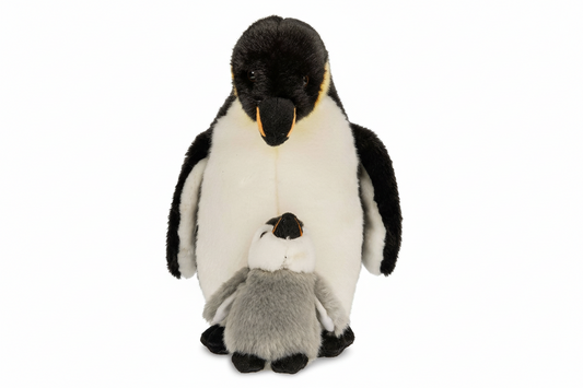 Peluche de pingüino emperador con bebé