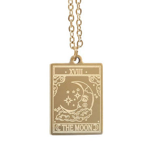 Collier Carte de Tarot Vintage de la Lune