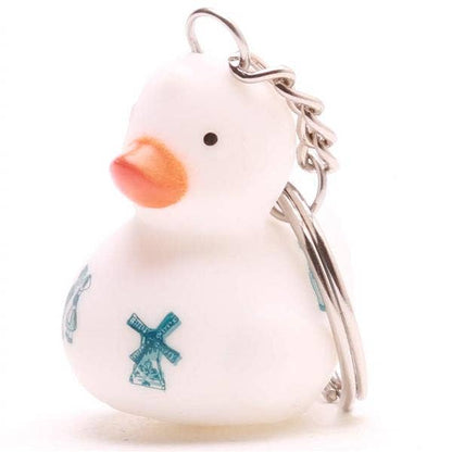 Delft Porcelain Duck Keychain