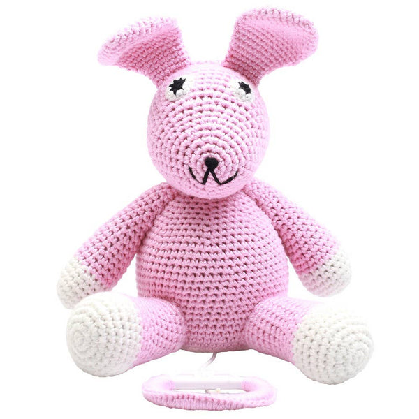 Boîte à musique - Lapin rose clair