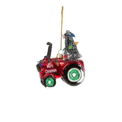 Pallina di Natale festiva a forma di trattore