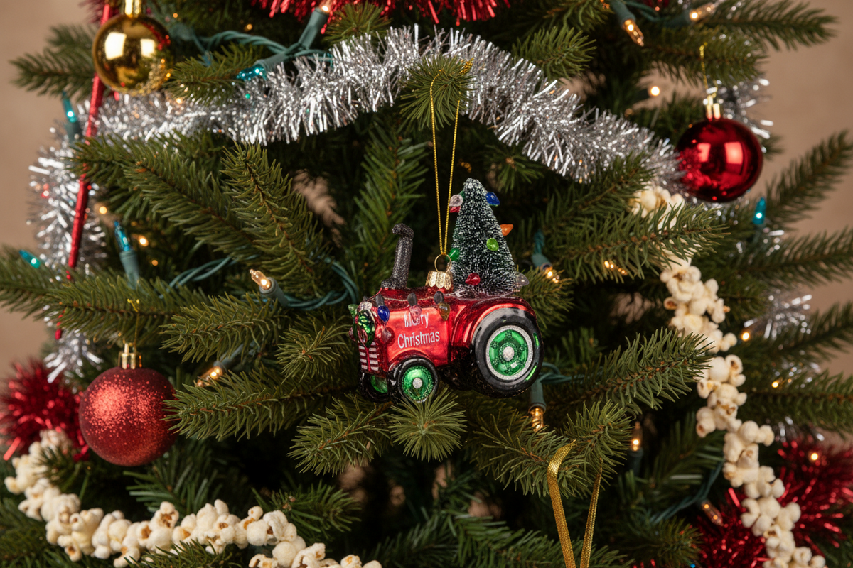 Boule de Noël Tracteur Festif