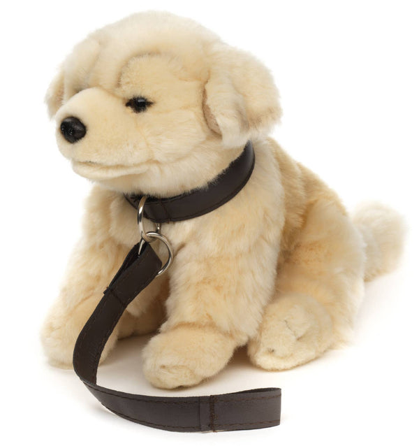 Peluche Chiot Golden Retriever, assis avec une laisse Uni Toys