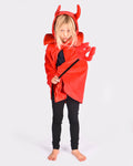 Cape de diable deluxe avec baguette pour enfants de 3 à 8 ans