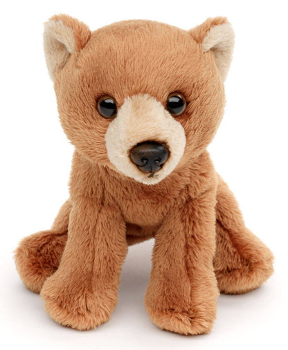 Urso de peluche castanho - 13 cm (comprimento) - brinquedo de peluche fofinho