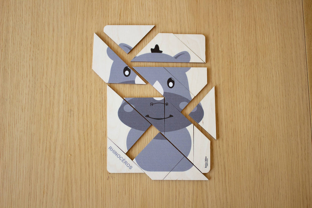 Puzzle en Bois Rhinocéros