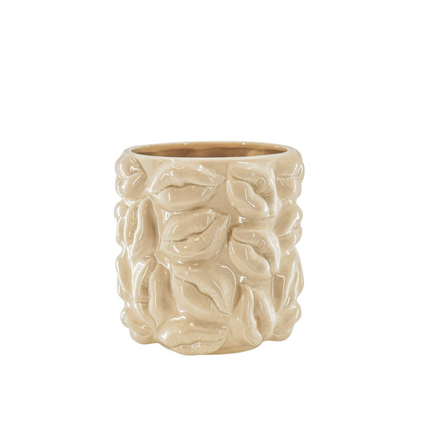 Vaso - Baci - Ceramica - Beige - 17,5x17,5x17,5cm