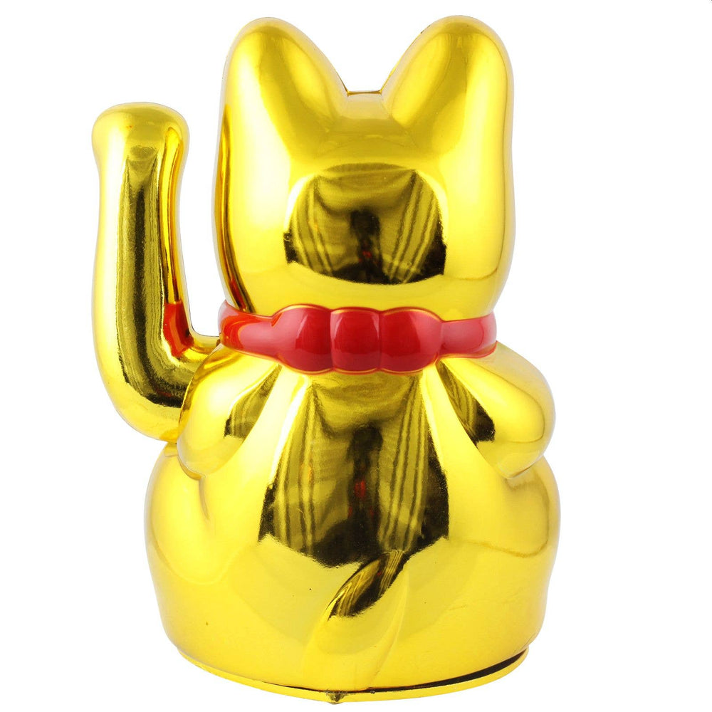 Chat chanceux doré 13cm