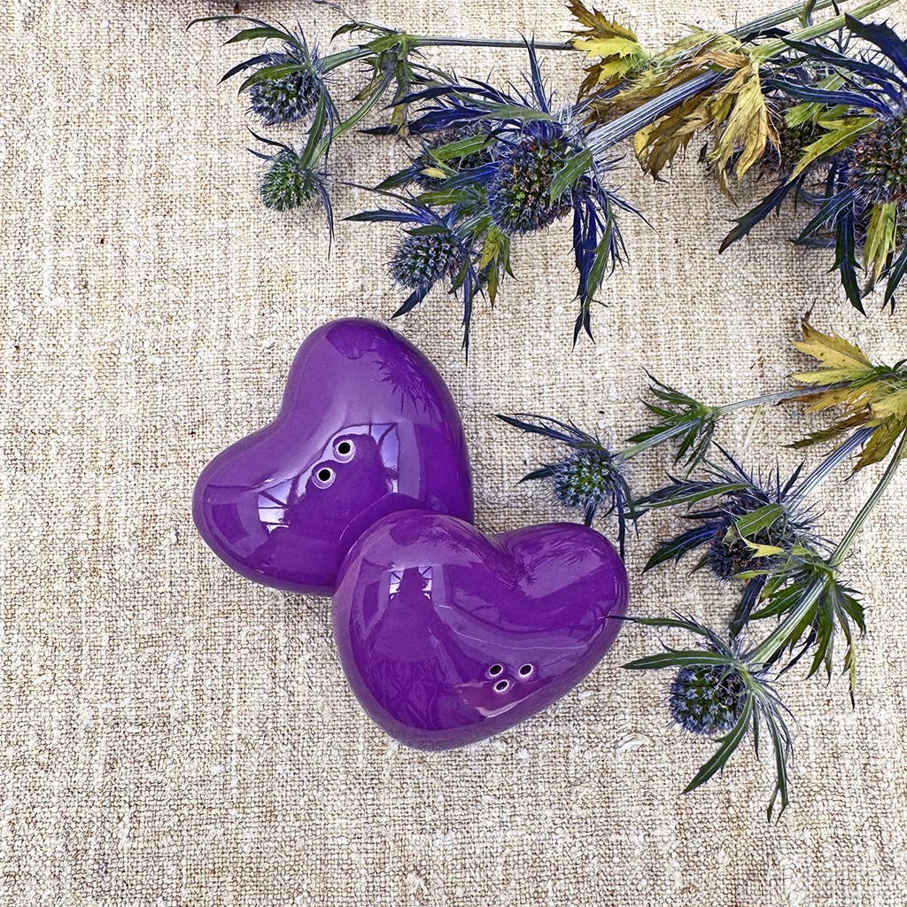 Salière et poivrière Cœur violet