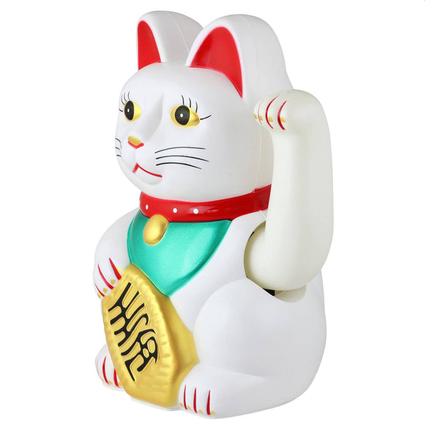 Grand Chat chanceux blanc 25cm