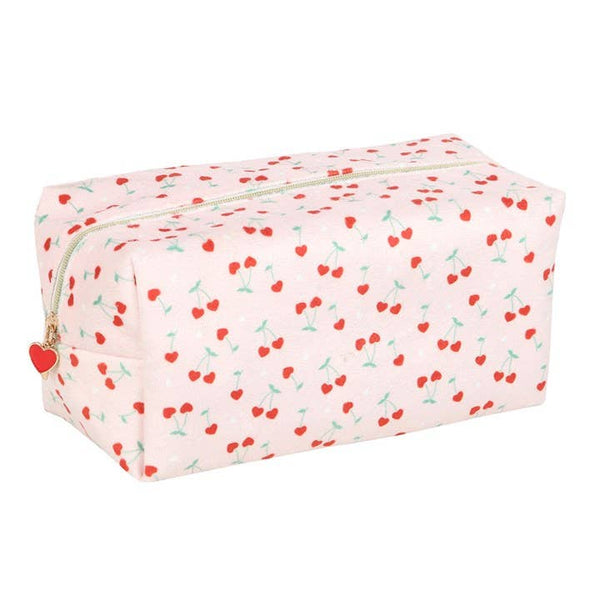 Borsa per il trucco a forma di cuore con ciliegia