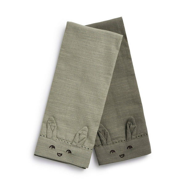 Set of 2 greene / sage mineral table towels