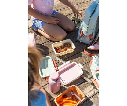 Fiambrera Bento rosa a rayas para niños