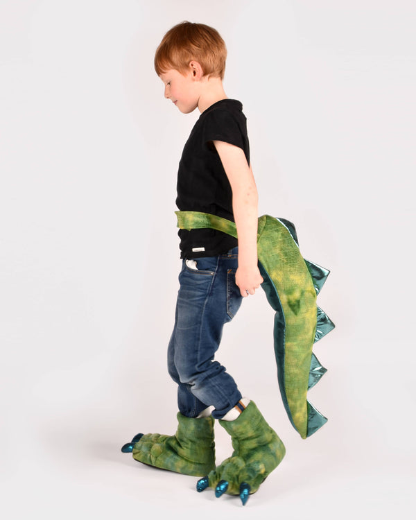 Ensemble dinosaure chaussons + queue taille UE 30-34