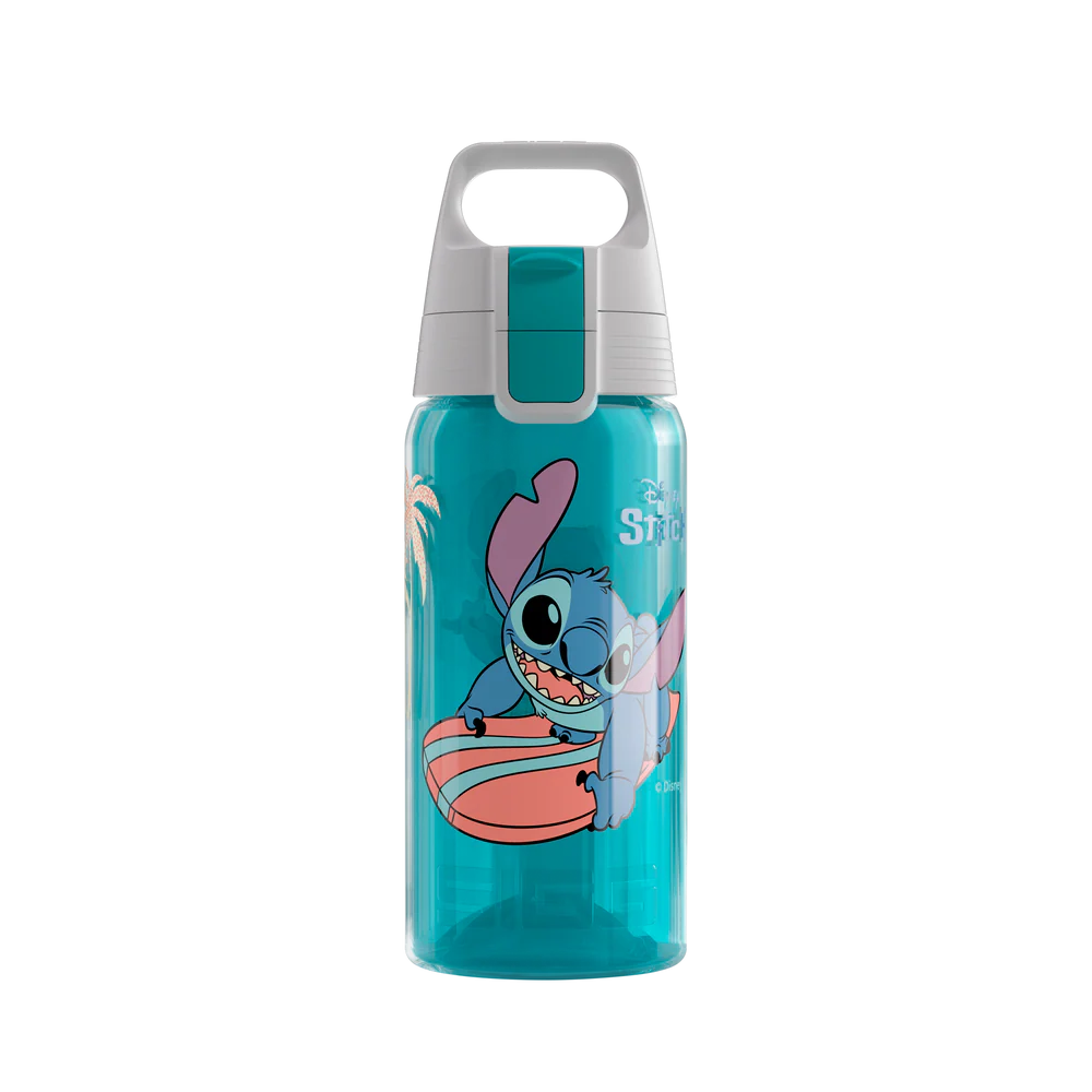 Botella de agua infantil VIVA ONE Stitch Surfing de 0,5 l 
