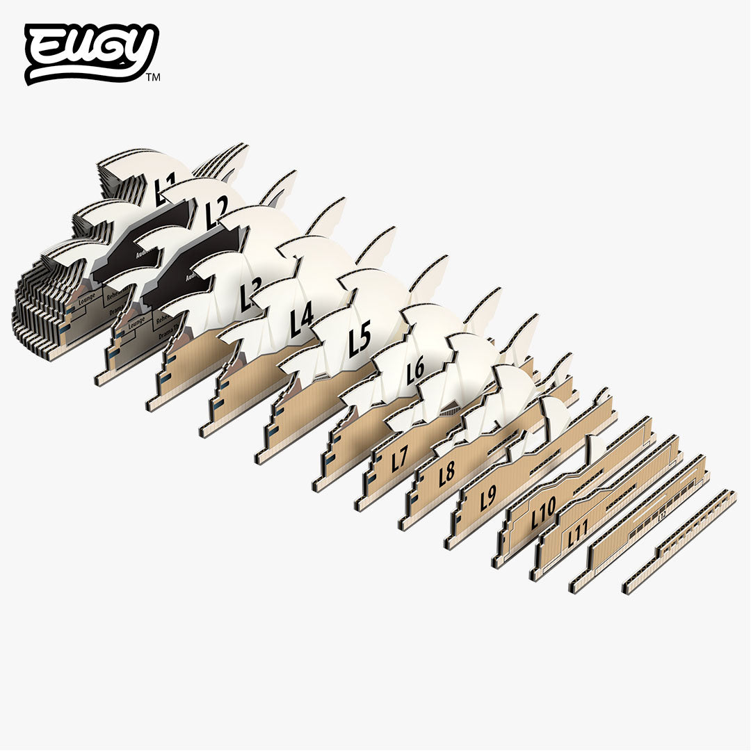 Maquette 3D EUGY 605 Opéra de Sydney – pièces avant assemblage