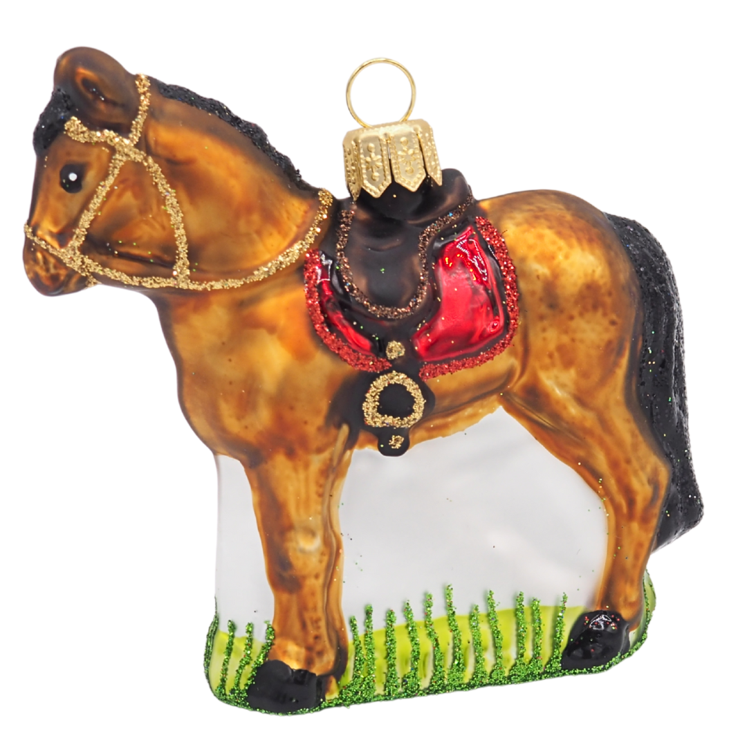 Boule de Noël Cheval avec selle
