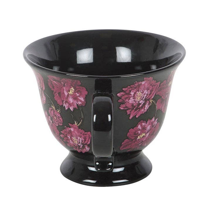 Tasse à thé à imprimé floral romance sombre