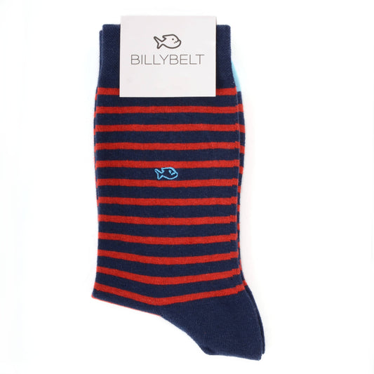 Chaussettes Rayures Bleu Marine/Rouge
