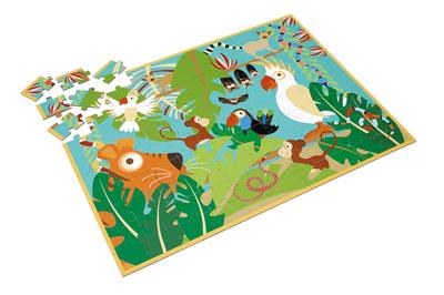 Scratch Puzzle 100pcs: JUNGLE 60x43.5cm, en boîte diam.26xH10cm, 5+