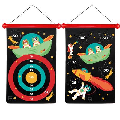 Scratch Active Play: JEU DE FLÉCHETTES MAGNÉTIQUES Astronaute 36x55cm, imprimé en double face, en tube, 5+