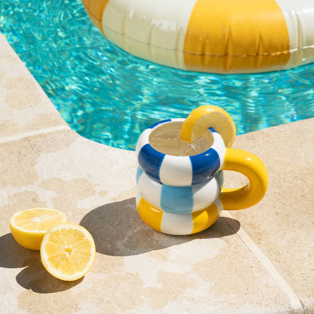 Caneca Floats, amarela, 300 ml, cerâmica