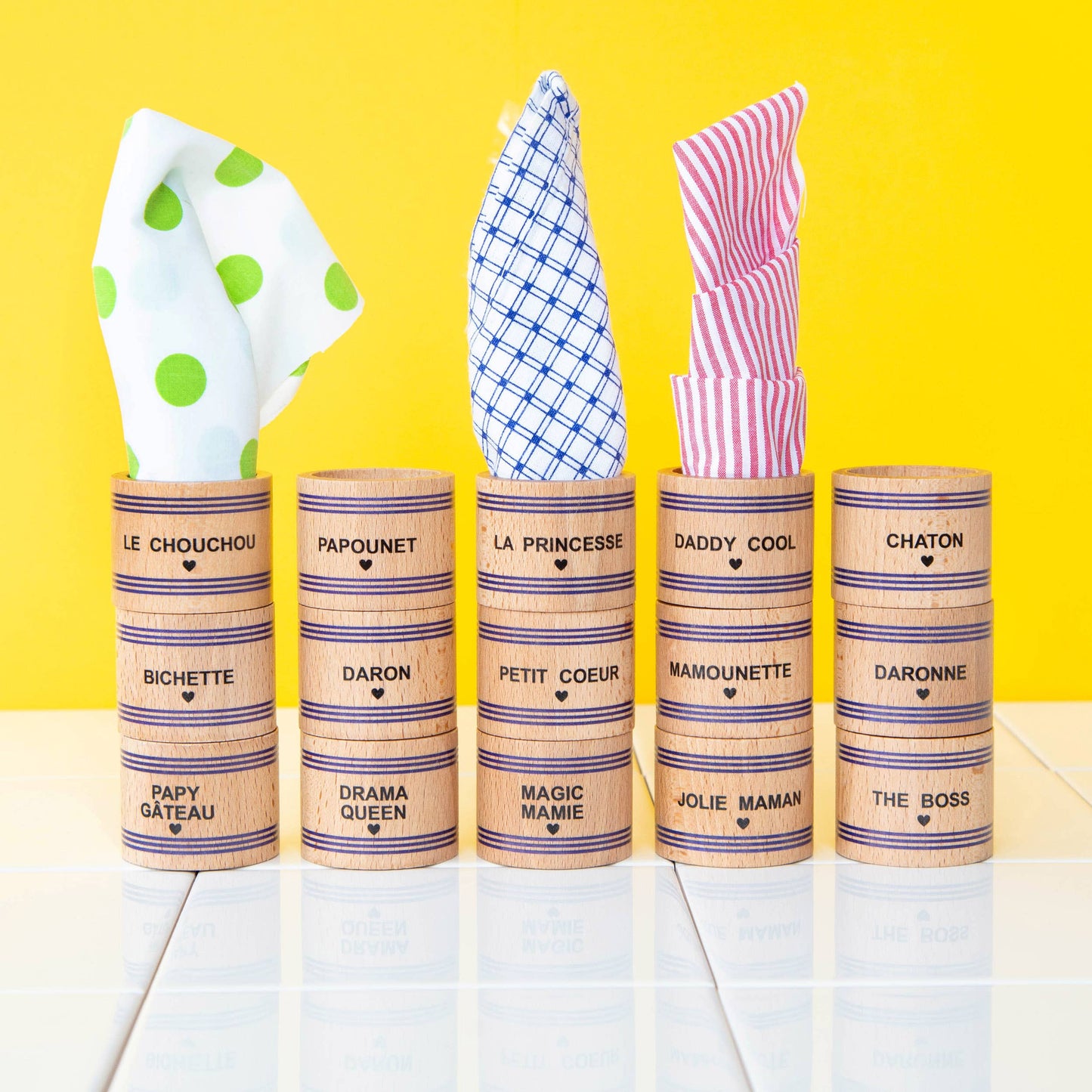 Wooden Napkin Rings – Family Collection