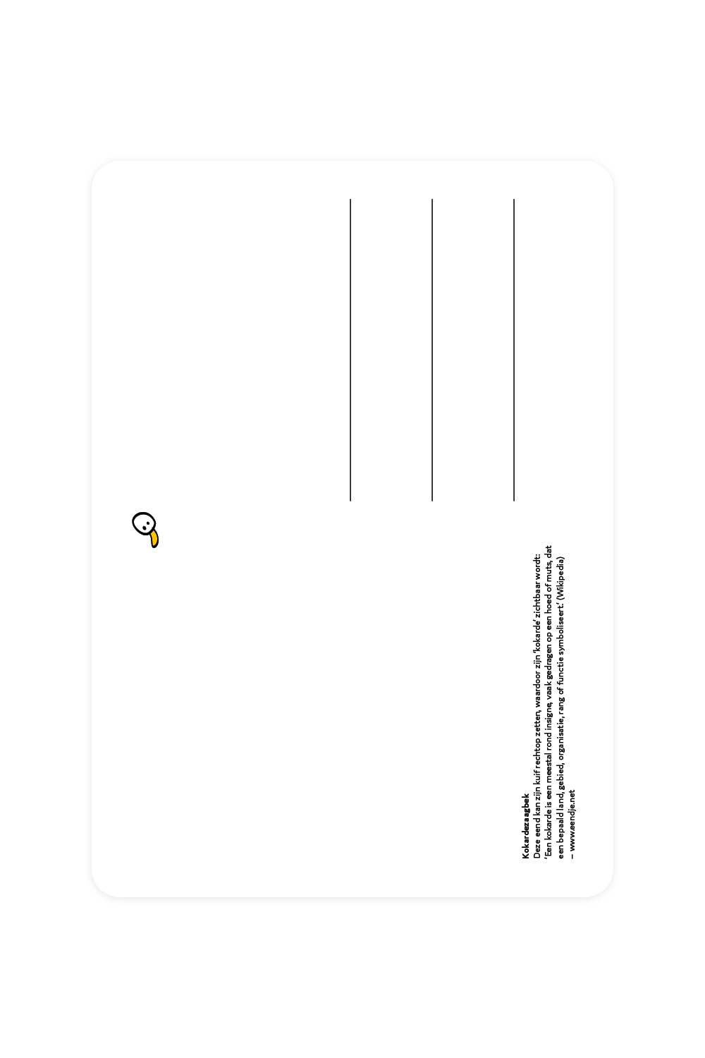 Postal con escarapela de pico de sierra