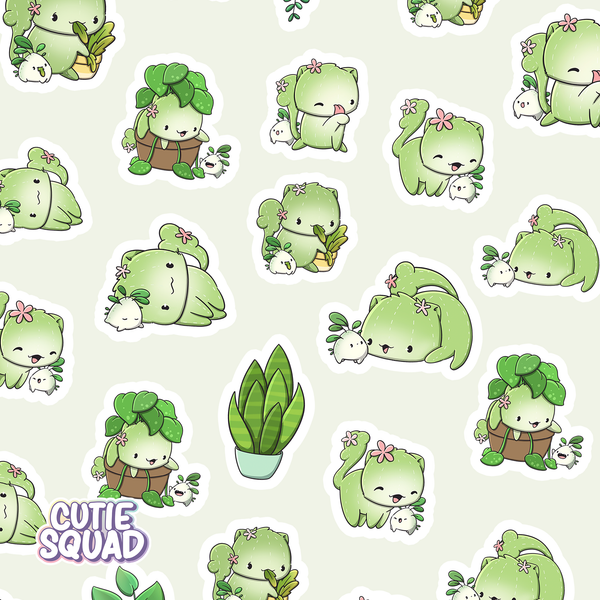 Planches d'autocollants Chats cactus