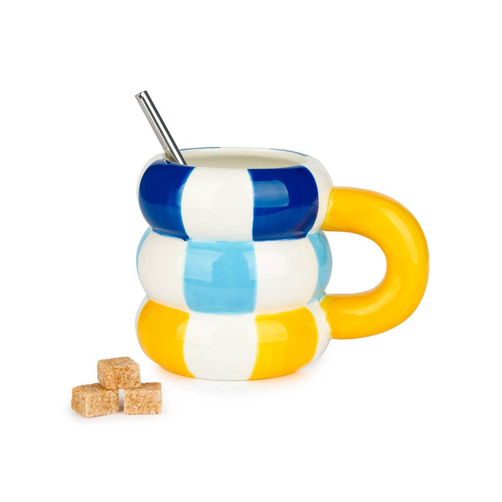 Caneca Floats, amarela, 300 ml, cerâmica