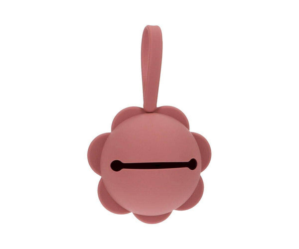 Porte-sucette en silicone Fleur brique