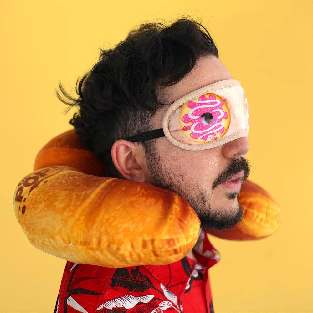 Oh My Pop! Croissant Neck Pillow and Sleep Mask