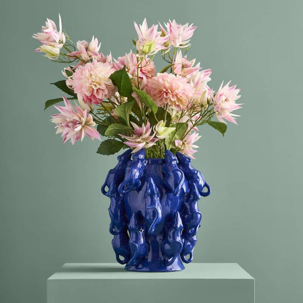 M. Mäuschen jarrón, gres azul cobalto, 23 x 23 x 26 cm