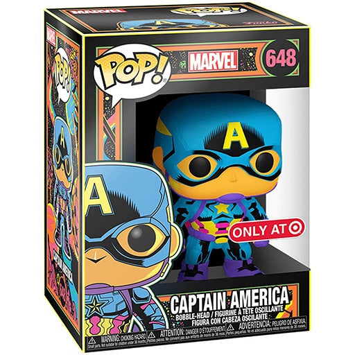 arvel funko pop marvel black light captain america