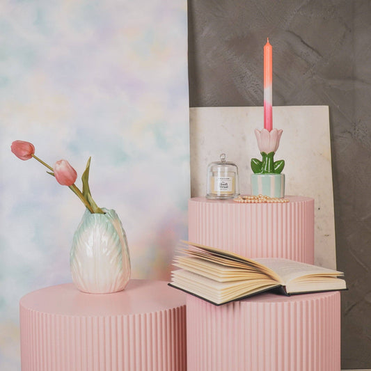 Jarrón con cabeza de tulipán - Menta