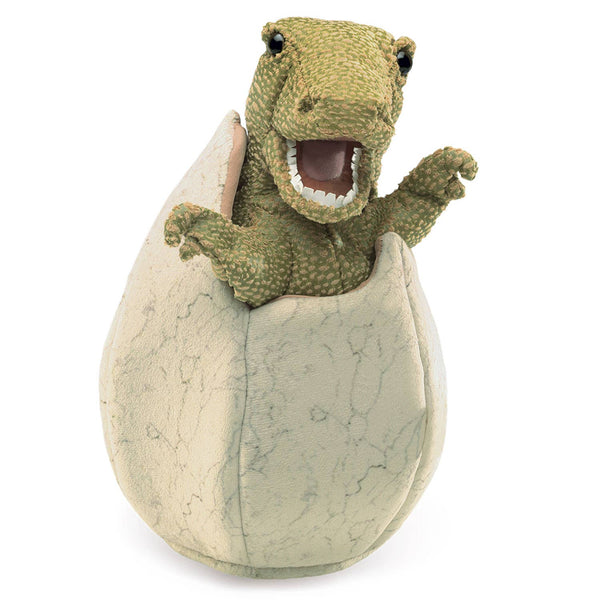 Marionnette à main Bébé dinosaure dans l'œuf 3134/ Œuf de dinosaure Folkmanis réaliste