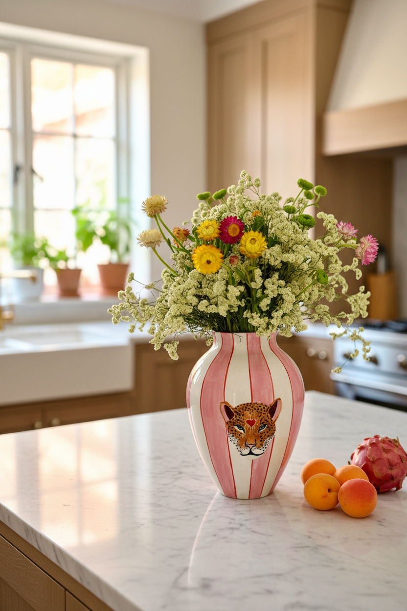Grand vase léopard