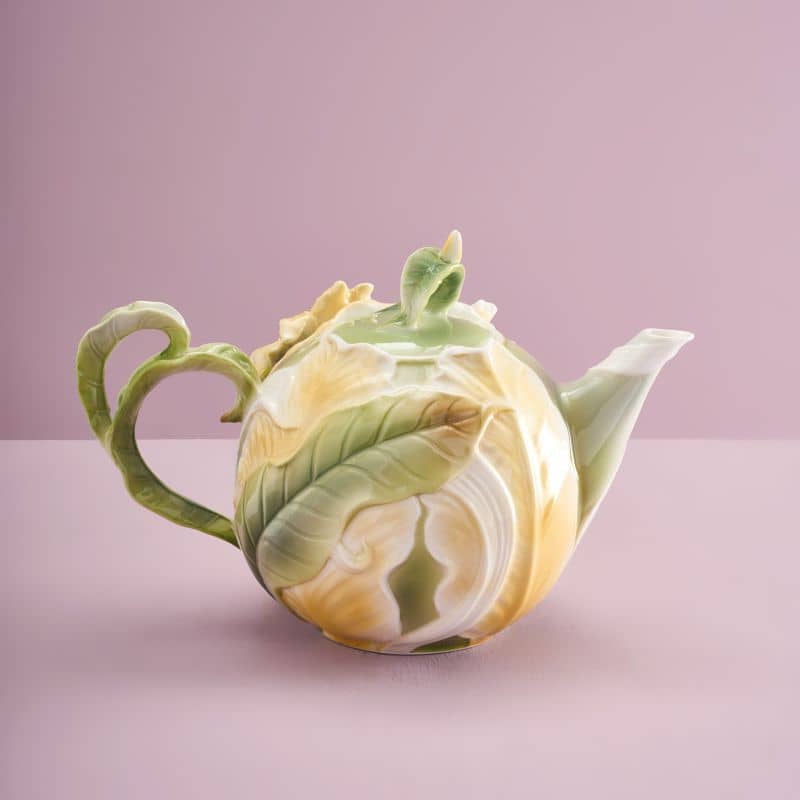 Bule de chá com estampado de flores, 850 ml, 23 x 14 x 16 cm