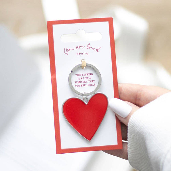 Portachiavi a forma di cuore "Sei amato"