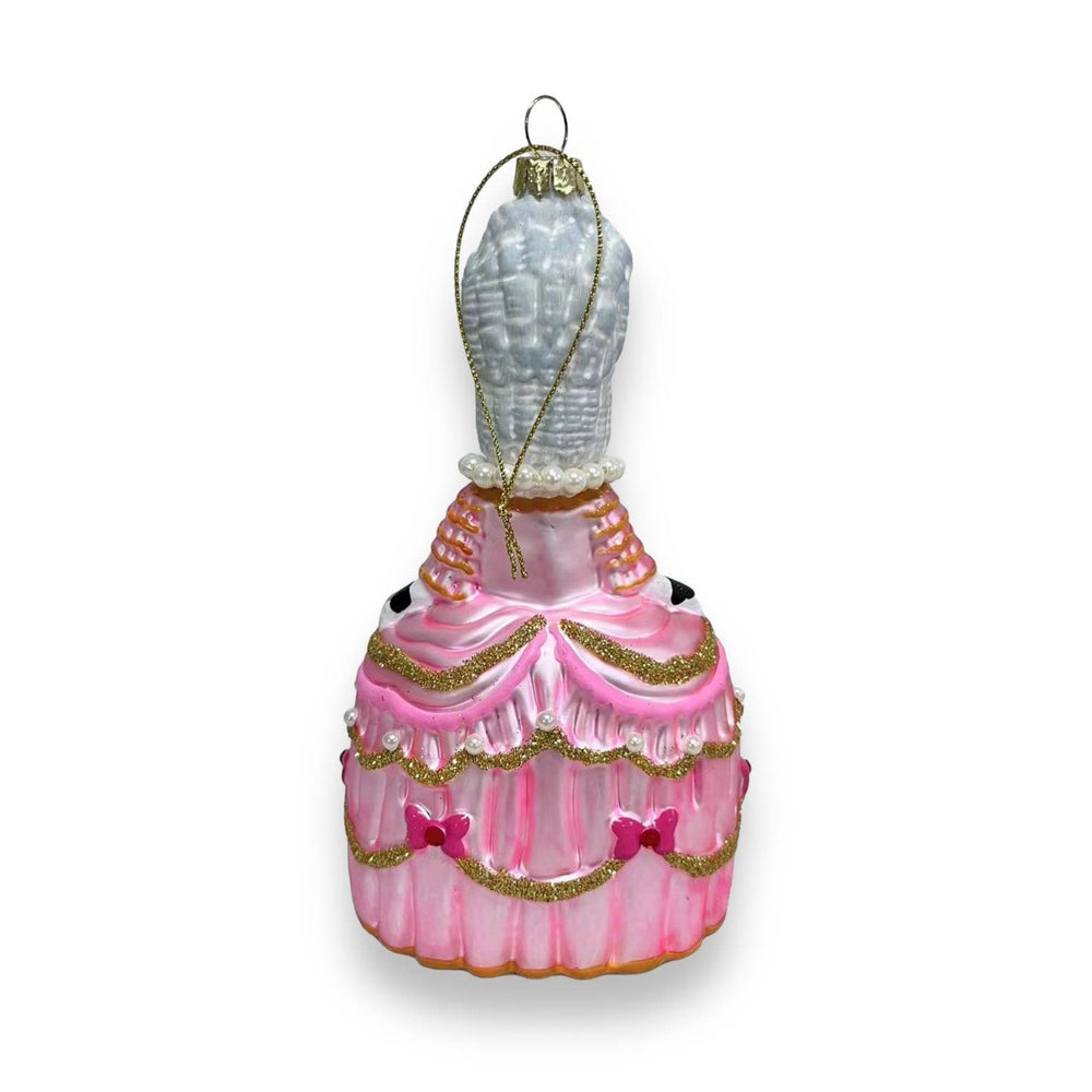 Boule de Noël Chat noir et blanc Marie-Antoinette « Let Them Eat Cake »