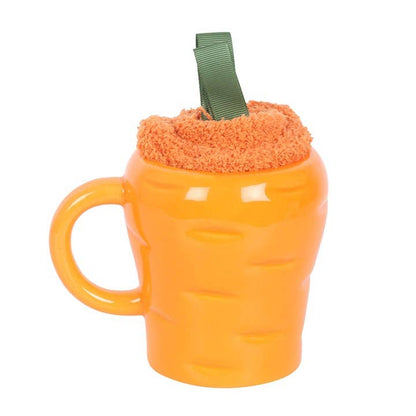 Carrot-shaped cup and sock set