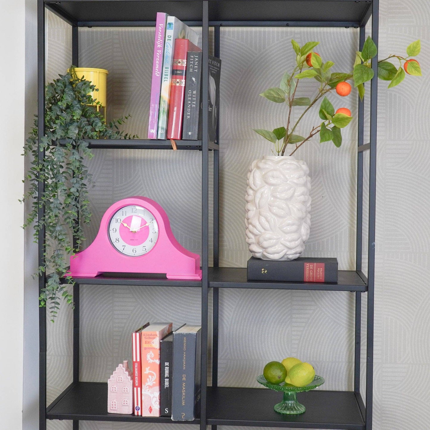 Clock - Mantel clock - Neon pink - 36x8.5x20 cm